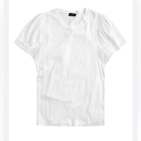 J. Crew white flutter sleeve linen tee top XXS - Picture 3 of 5